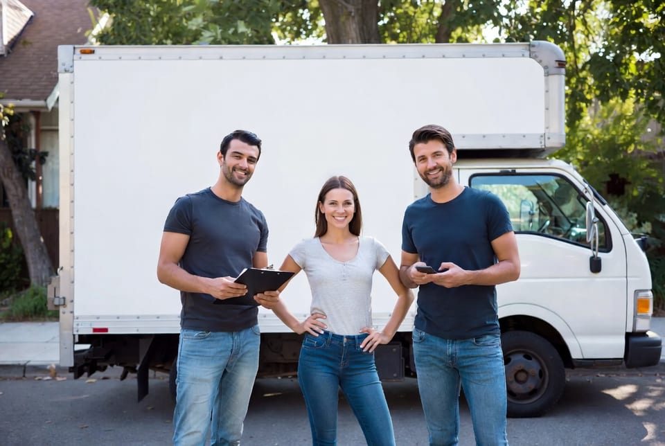 Moving crew assisting a family during a Quebec City relocation
