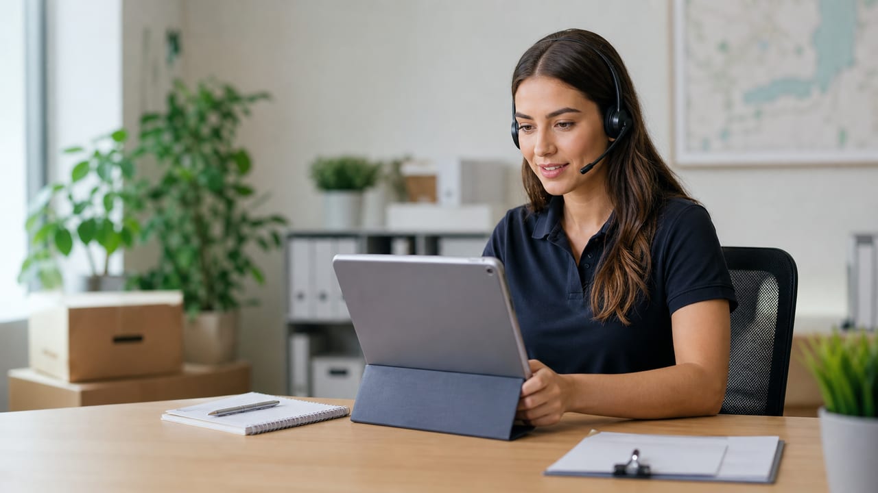 Moving support concierge helping a customer with planning questions
