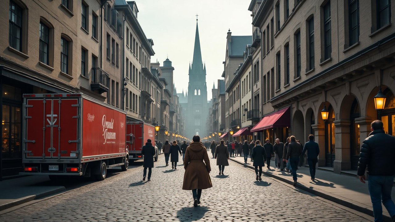 Historic Old Montreal moving services with protected cobblestone access