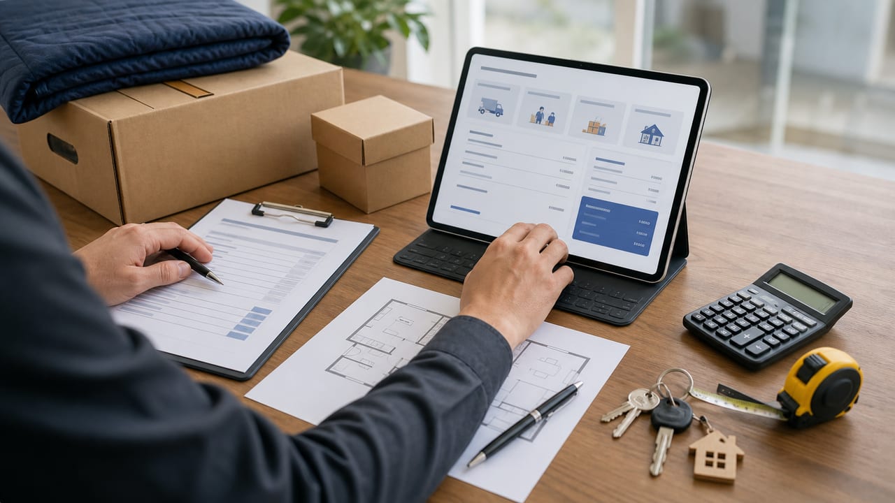 Moving quote planning with cost, access, and inventory details