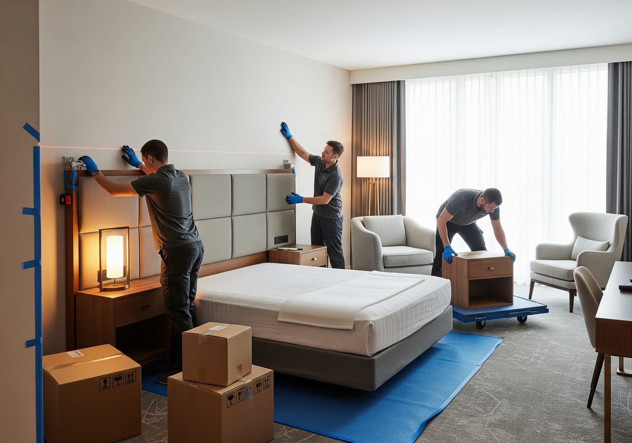 Next Movement technicians carefully moving a grand piano